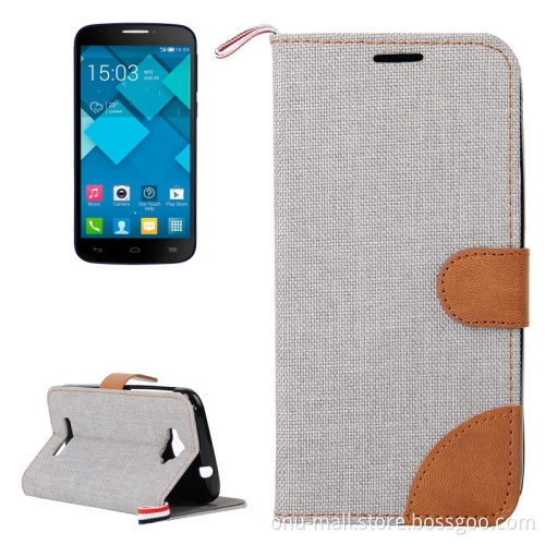 China Manufacturer Flip Wallet Leather Case Cover for Alcatel One Touch Pop C7 Case